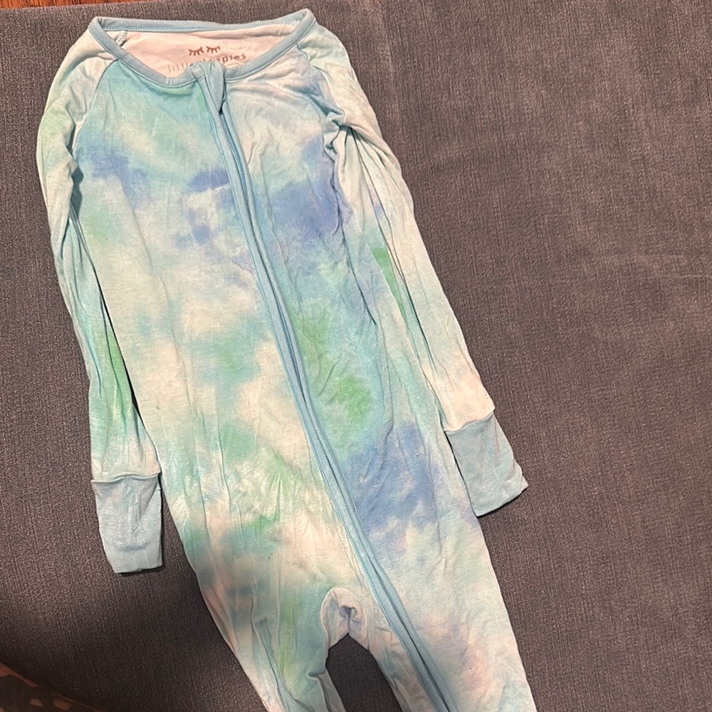 Little Sleepies Aqua and Teal Onesie